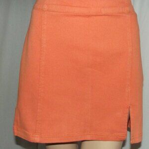 Pink Lily Skirt Womens Size Large Orange Cotton Spandex mini leg slit
